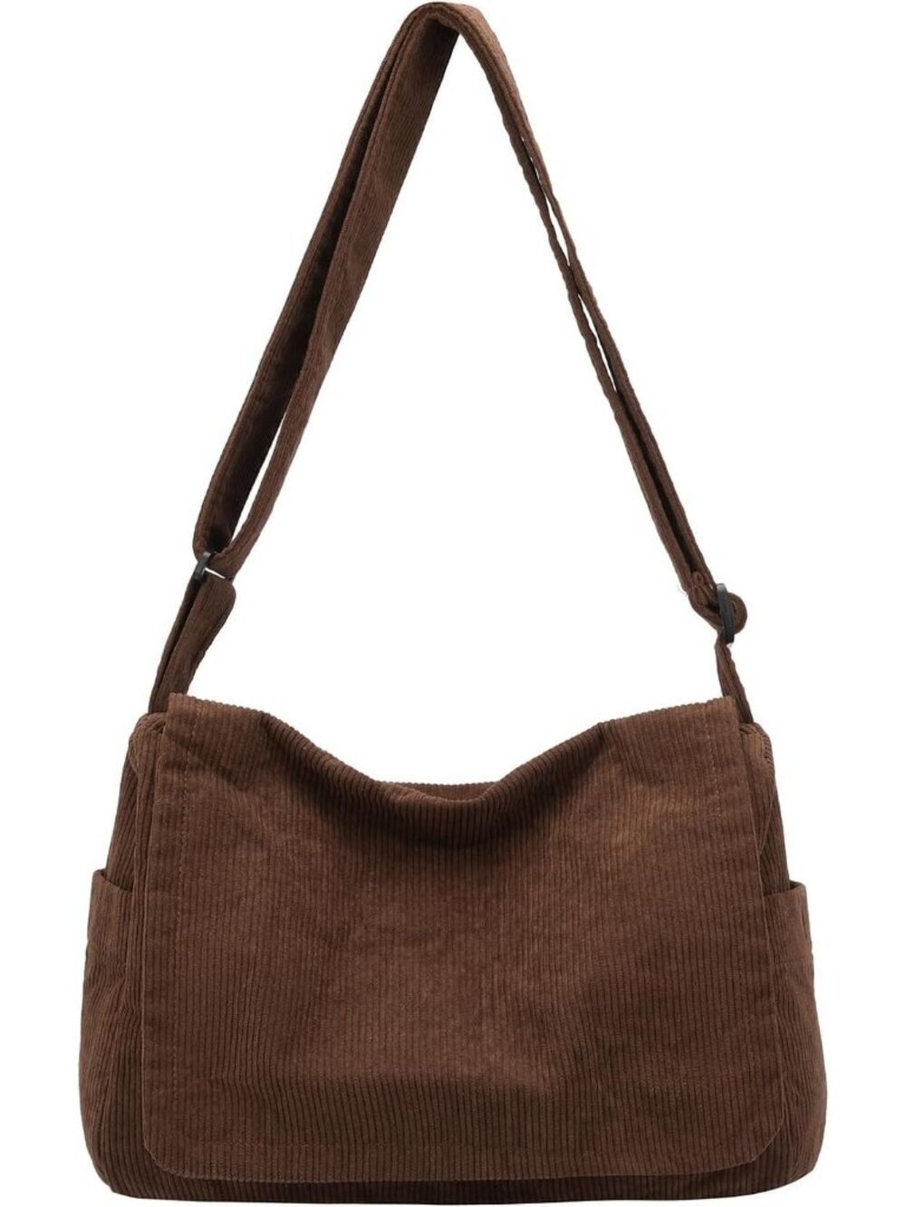 Women's A-corduroy Coffee Zipper Casual Sling Aesthetic Crossbody Shoulder Bag
